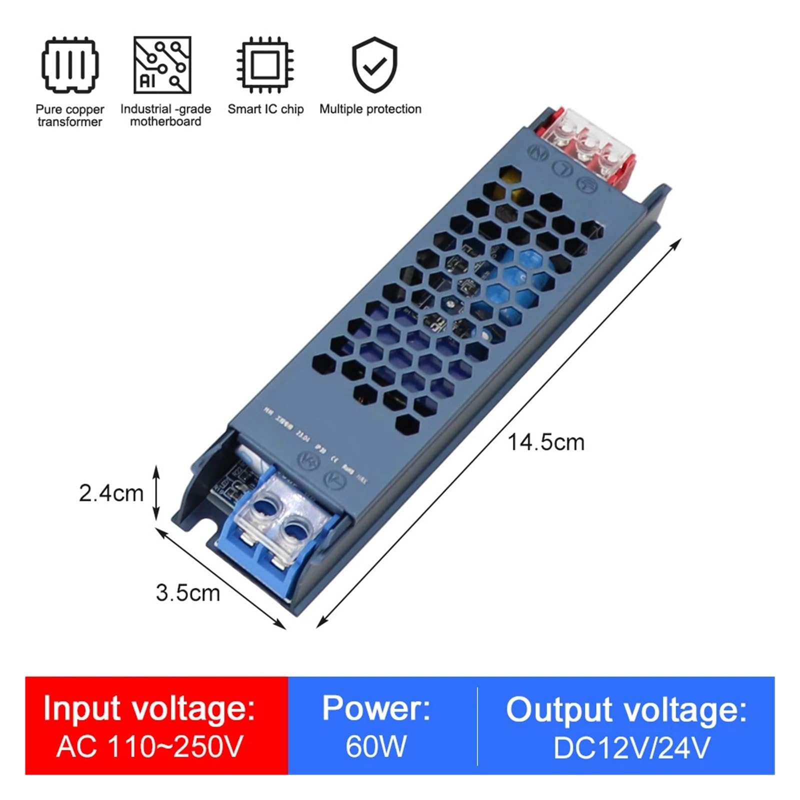 24V LED Power Supply 400W PRO (Copper) Ultra Thin AC/DC Transformer LED Driver Converter