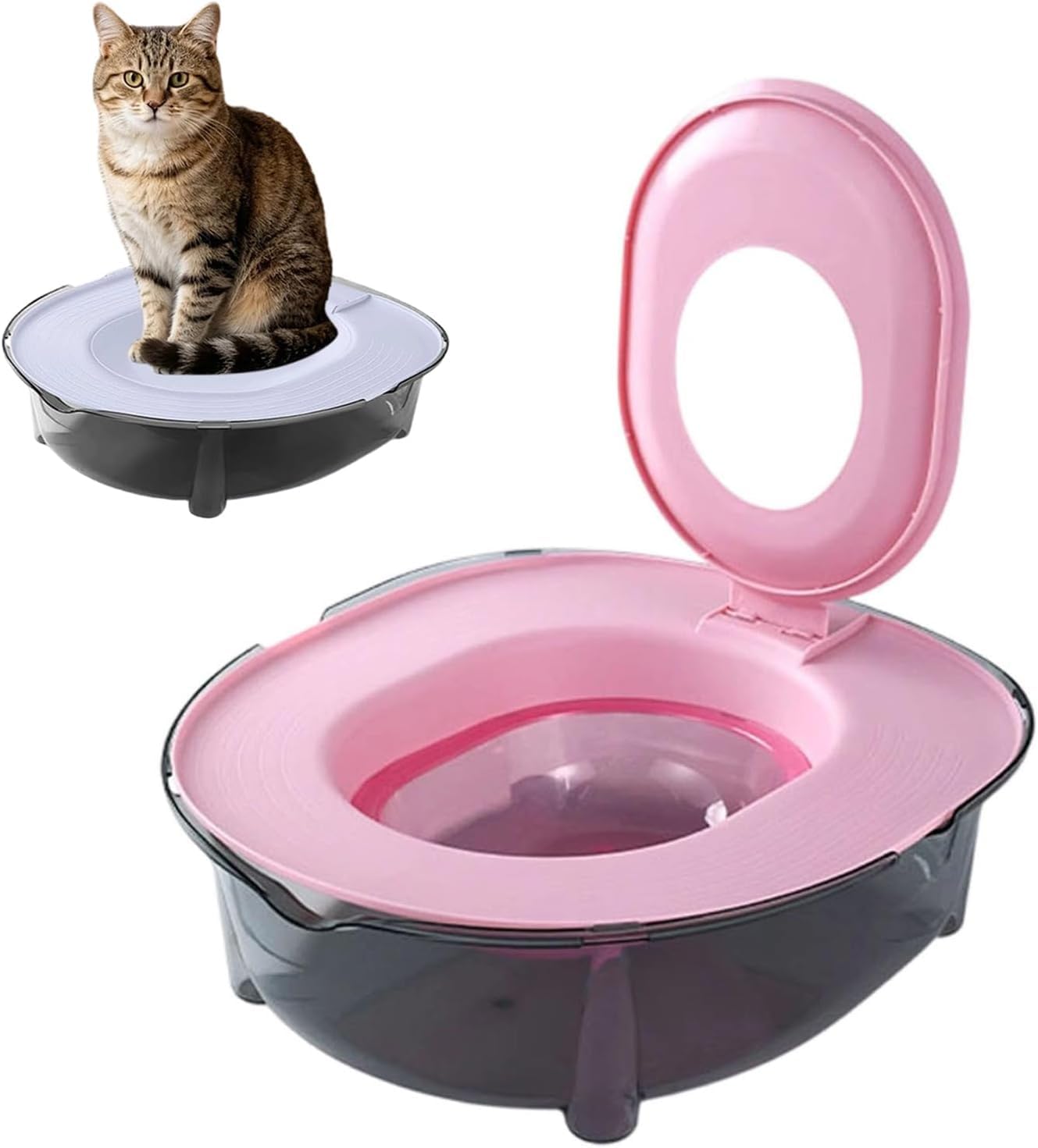 Cat Toilet Training Kit, Portable Litter Box Flushable Design Odor Control Cat Toilet Trainer Anti-Splash Large Thickened for Kittens and Cats