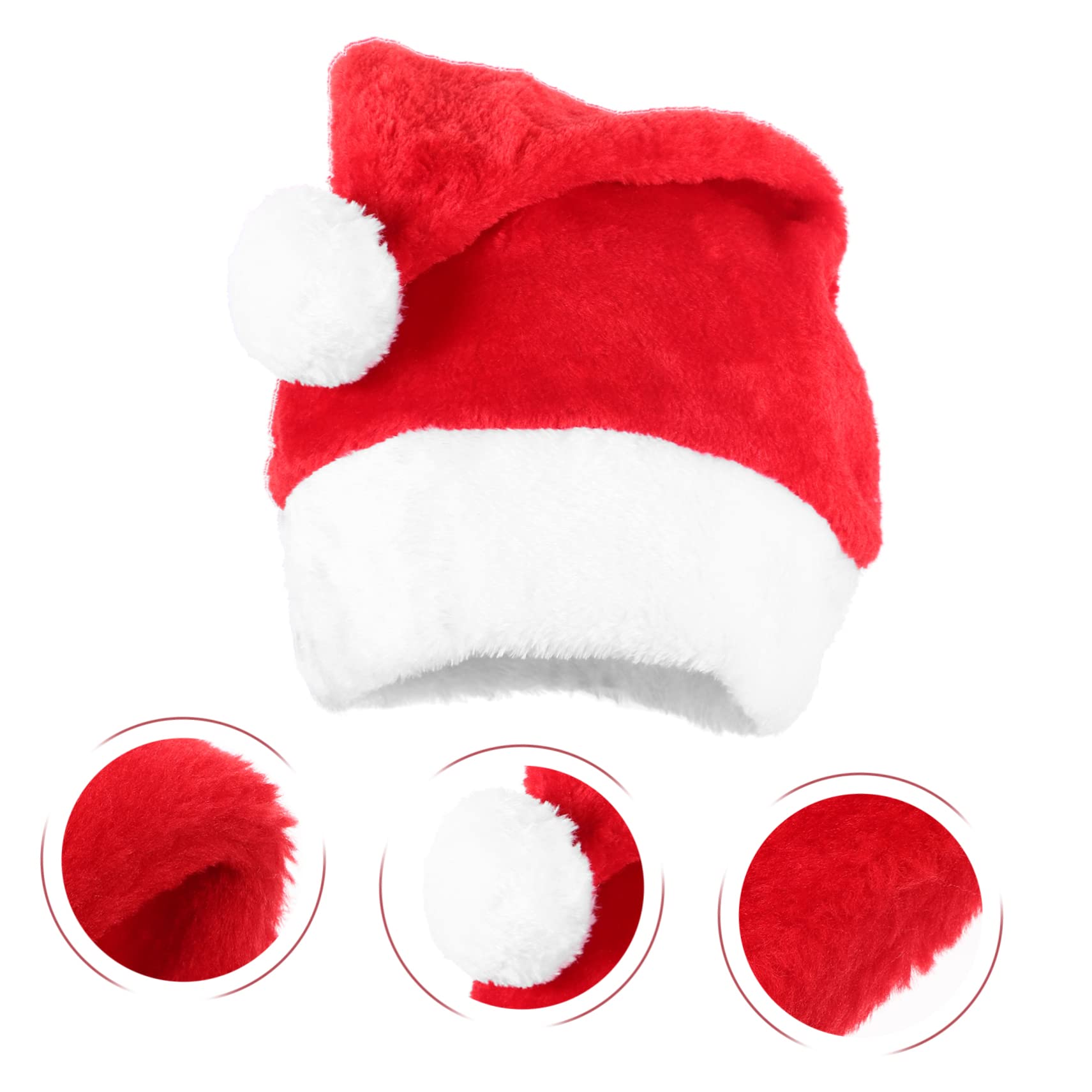 Cabilock 5 Piezas Gorro De Papá Noel De Felpa Gorros De Santa Navideños Sombreros Para Hombres Gorro De Papa Noel Para Sombrero De Navidad De Peluche Gorros Navideños Rojo Felpa Corta