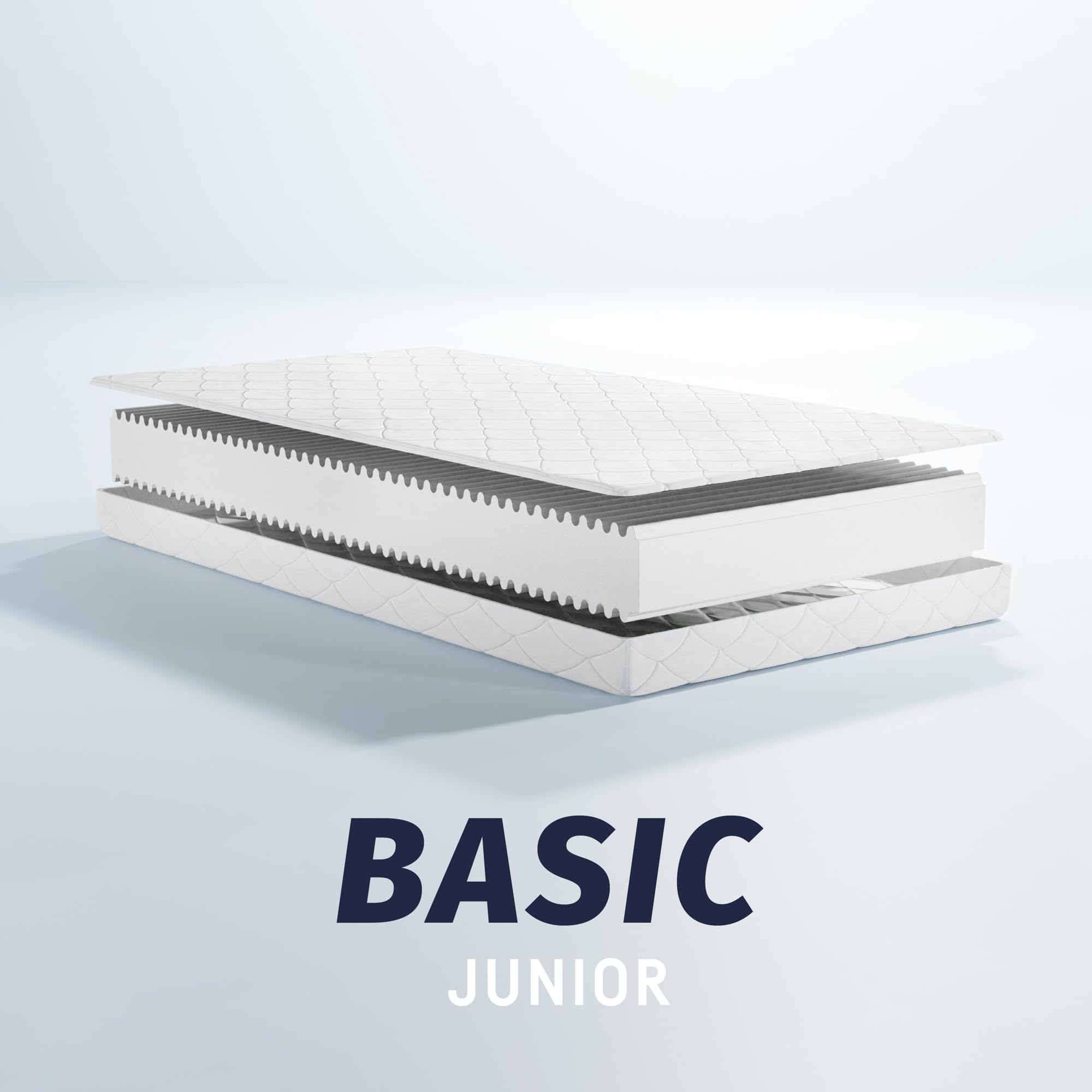 Julius Zöllner Colchón Juvenil Basic Junior, Espuma Estable con Perfil Ondulado, Certificado Öko-Tex Standard 100, Fabricado en Alemania, tamaño 90 x 190 cm