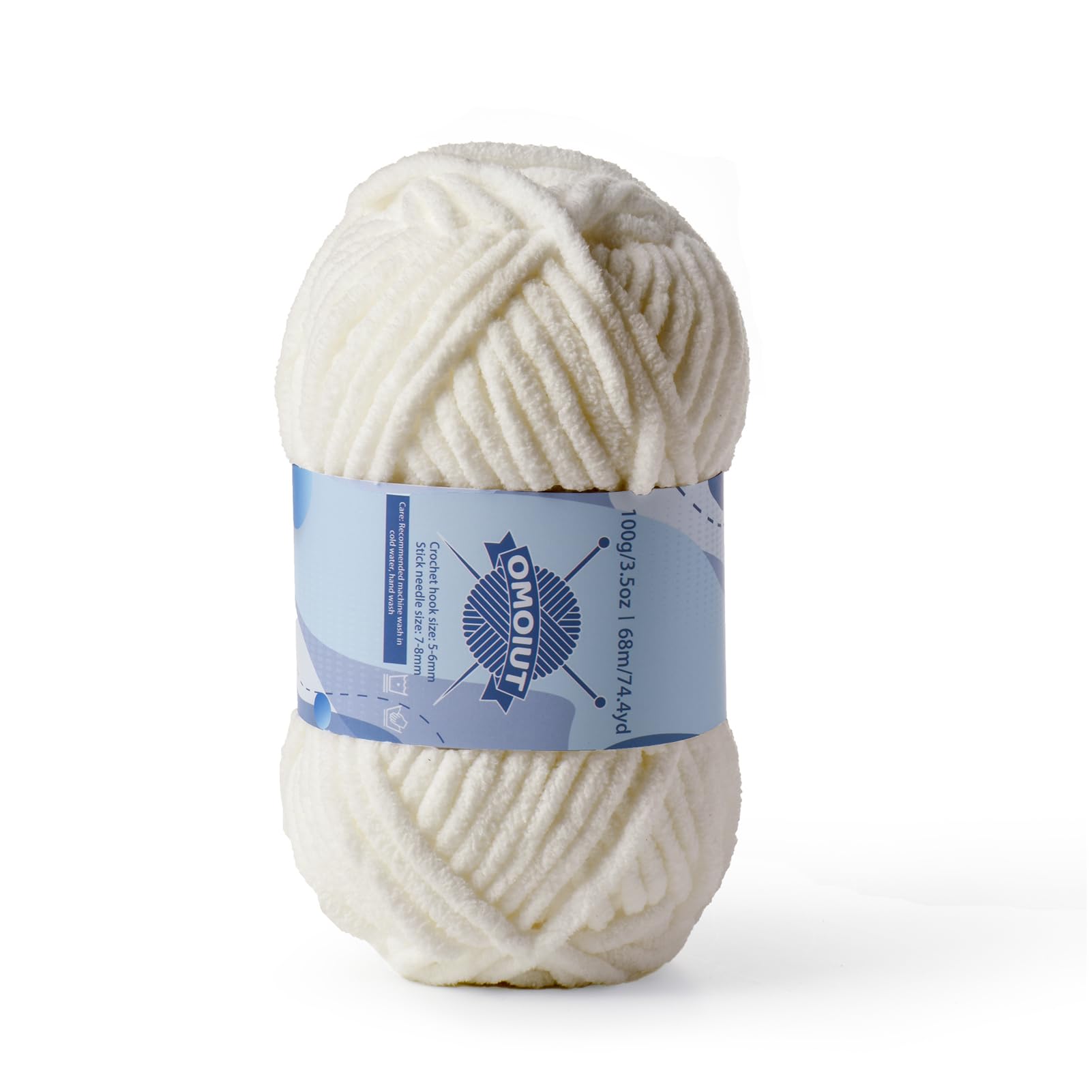 Chunky Chenille Yarn for Crocheting, Baby Yarn for Crocheting Soft Blankets, Bulky Yarns for Crochet Amigurumi, 100g (74.3yds) Fluffy Velvet Yarns for Hand Knitting (Light Khaki)