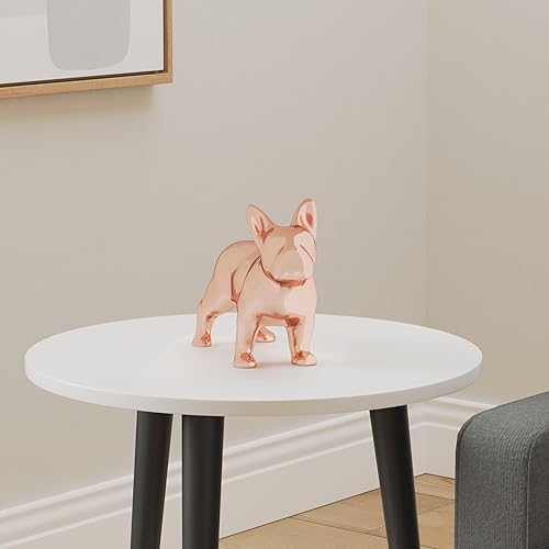 Miniatura 54 de Estatua de bulldog francés, estatua de perro de cerámica de pie gris oscuro mate, escultura decorativa para jardín o decoración del hogar, estatua