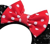 Vista 260 de FANYITY Orejas de ratón, diadema de lentejuelas con orejas de ratón para niños, niñas y mujeres (MN)