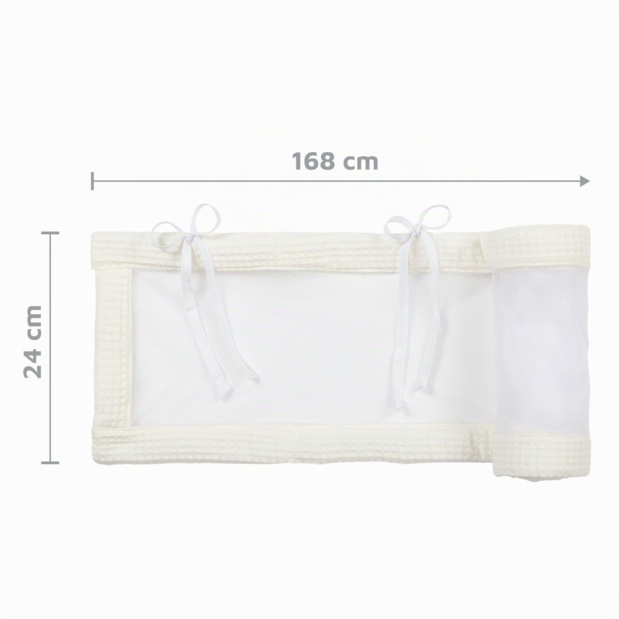 babybay Tour de lit en maille gaufrée compatible avec les modèles Maxi, Boxspring, Comfort et Comfort Plus, ivoire