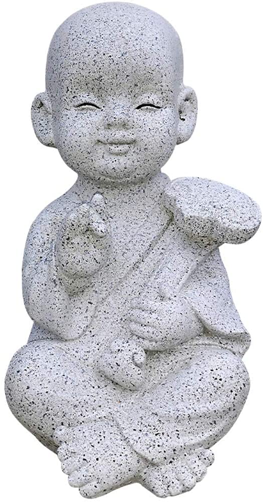 PAGOIAAR Garden Statue Animal Sculpture Outdoor Decor Gift Sitting Buddha Statues Decor Garden Sculptures Hand-Painted Crafts Ornaments Outdoor Patio Yard Zen Figure Statue(A,20x22x38cm)