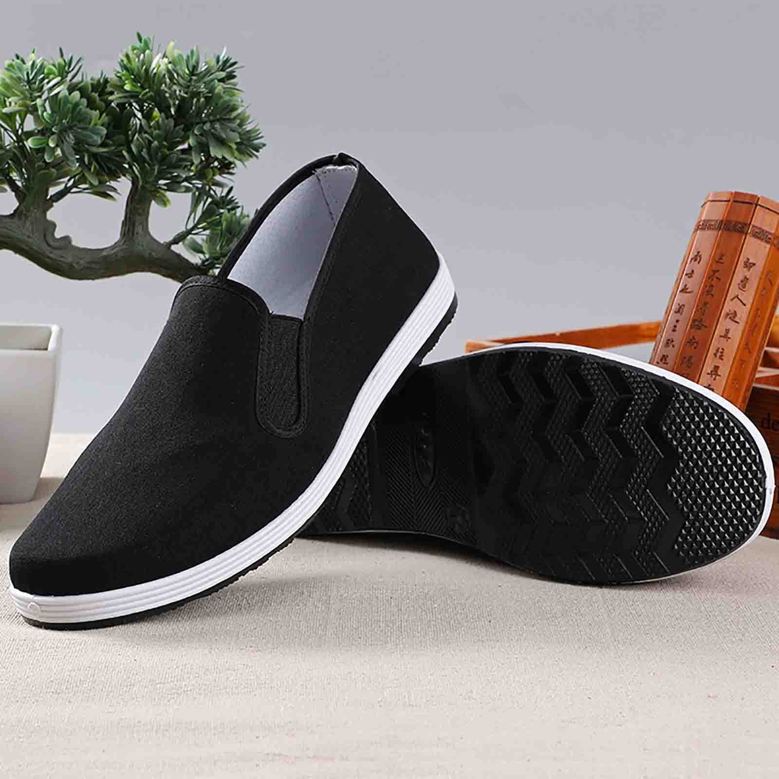 Scarpe da Lavoro da Chef Unisex Piatte, Scarpe da Kung Fu in Tessuto della Vecchia Pechino, Scarpe Tradizionali Cinesi, Scarpe da Ginnastica in Tela Fatte a Mano con Suola in Gomma