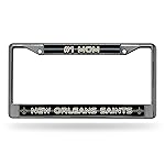 Rico Industries NFL New Orleans Saints 1 Mom 12 x 6 Silver Bling Chrome Car/Truck/SUV Auto Accessory