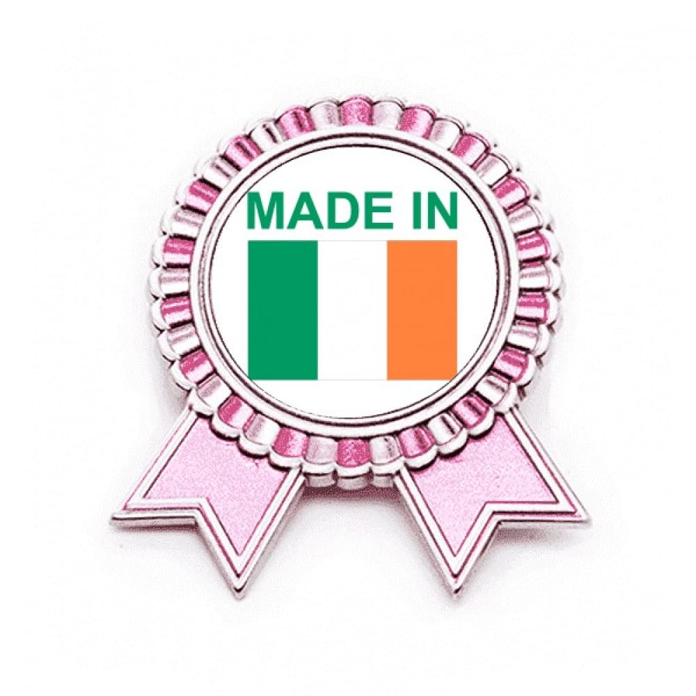 Broche drapeau irlandais Winner Award rose en métal taille M - 4