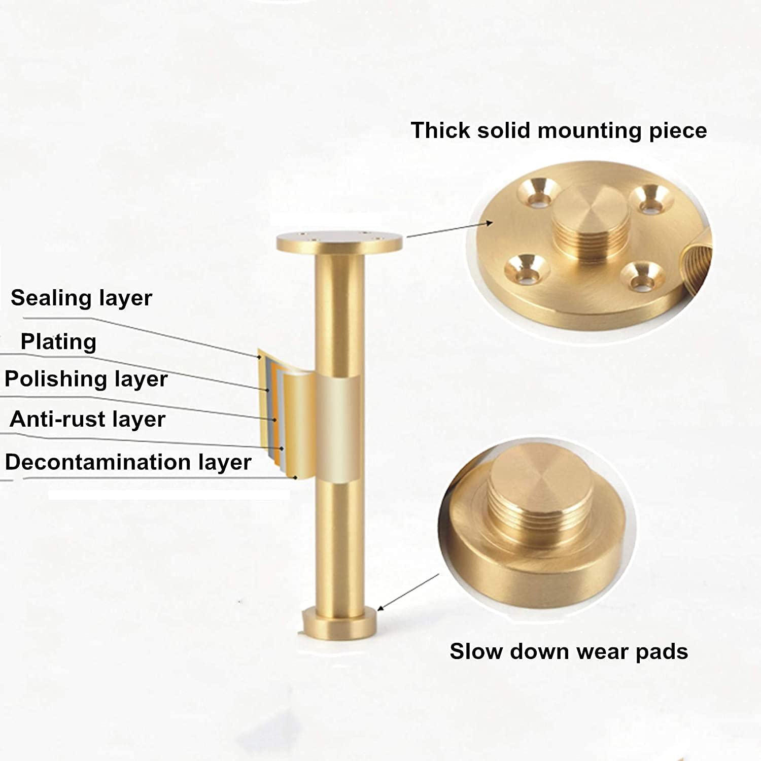 Patas de latón Ajustables en Altura para sofá, Mueble de TV, Mueble de baño, Paquete de 4, 10 cm/3,9 Pulgadas, Incluye Tornillos.