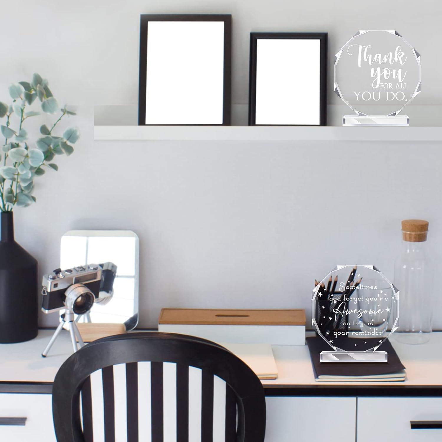 Geelin 6 Pcs Employee Appreciation Gift Acrylic Thank You Gifts Inspirational Plaque Keepsake for Coworker Teacher Nurse Team Volunteer Retirement Awards(Octagon) - Image 4