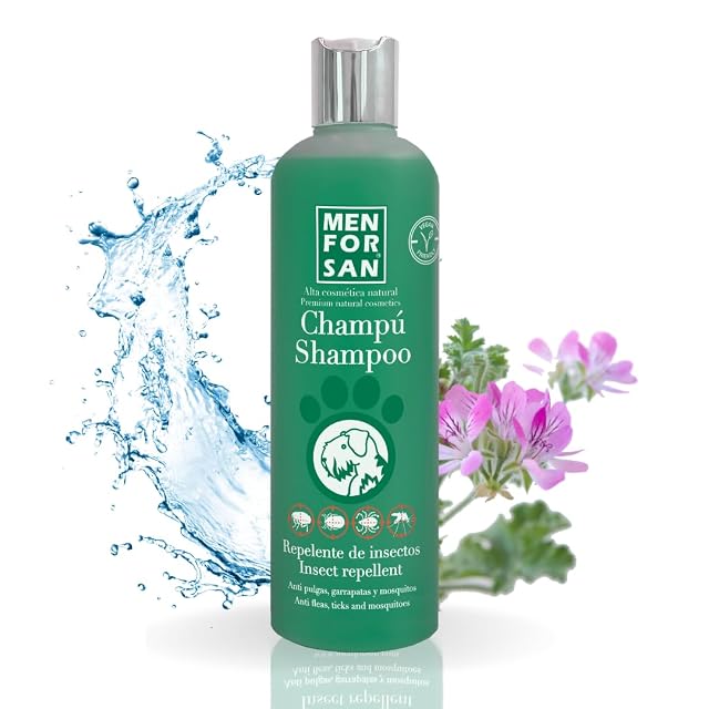 MENFORSAN Champú Repelente De Insectos Y Pulgas Para Perros 300ml, Con Citronela Ingrediente Natural