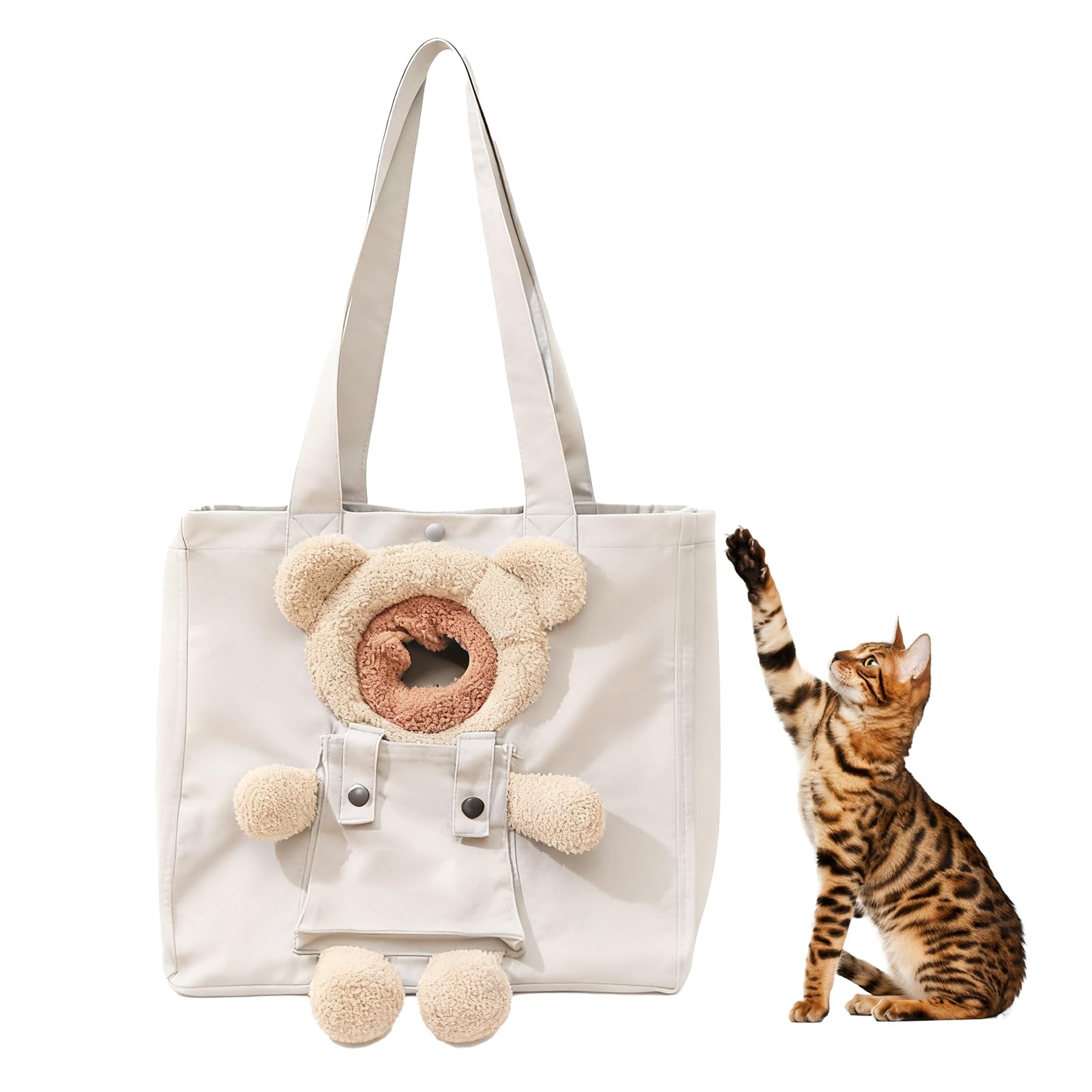 Bolso de hombro para mascotas: lleva a tu cachorro cómodo a pasear con este tierno oso