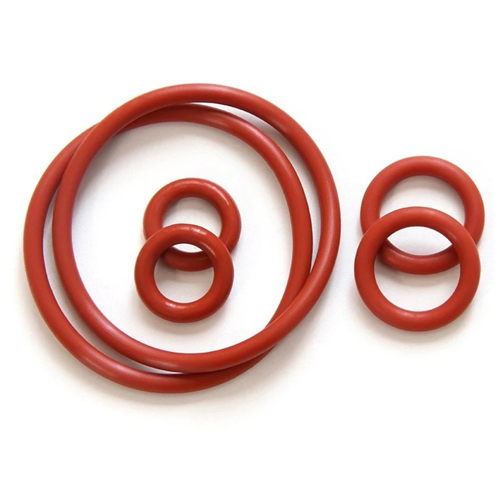 Junta tórica CS 4 mm OD 12~150 Arandela impermeable roja Forma redonda Silicona para fontanería, reparación(200pcs,OD 55mm ID 47mm)