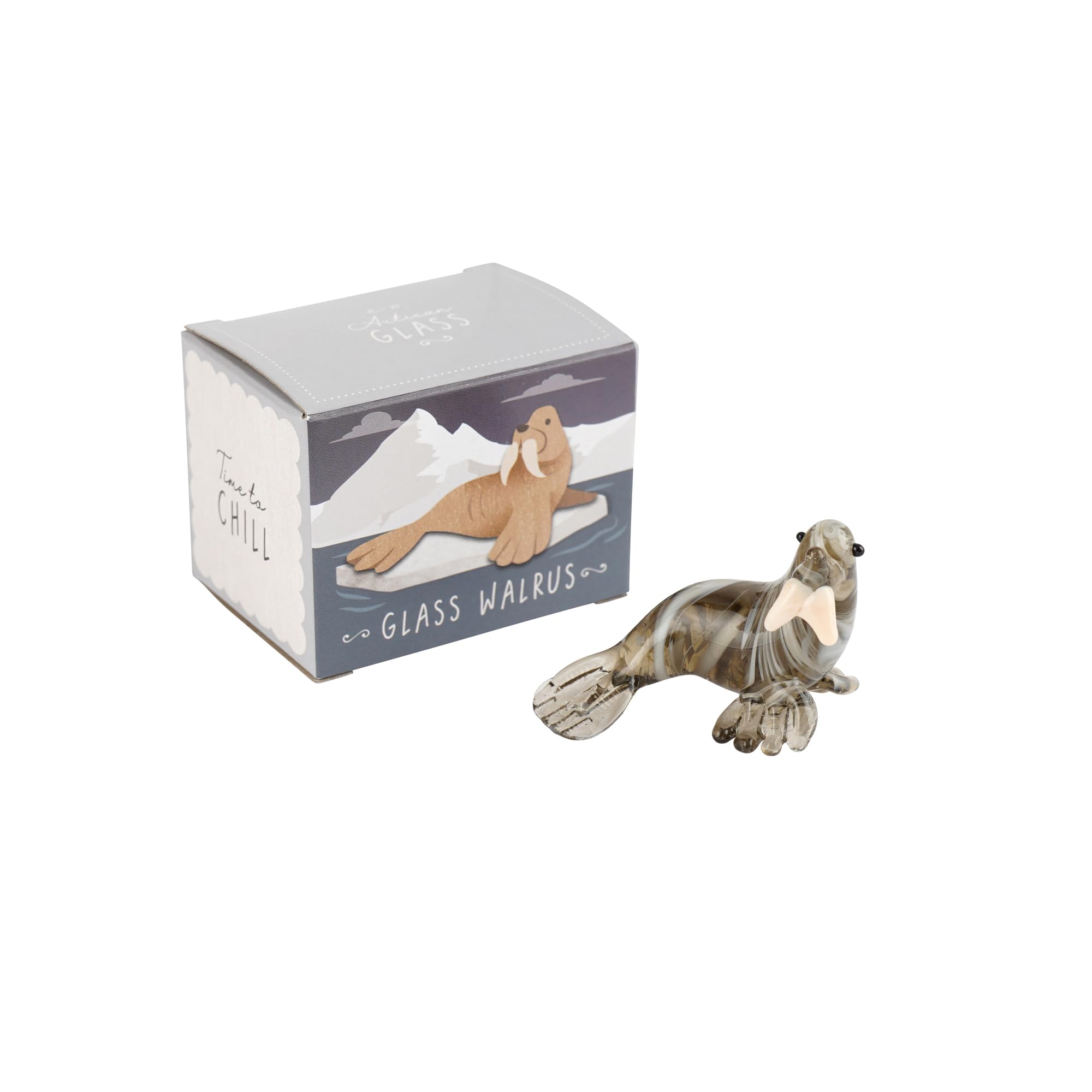 Cgb Giftware Grey | Artisan Glass Walrus In Gift Box | Decoration | Ornament | Collectable | Home Decor | Gb08971