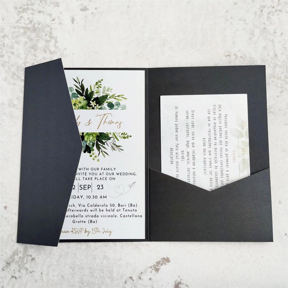 Black Soot Wedding Invitation Pocket With Envelope Pearl Paper Anniversary Birthday Graduation Invite Pocket 20 sets (black soot) Black Soot Wedding Invitation Pocket With Envelope Pearl Paper Anniversary Birthday Graduation Invite Pocket 20 sets (black soot)