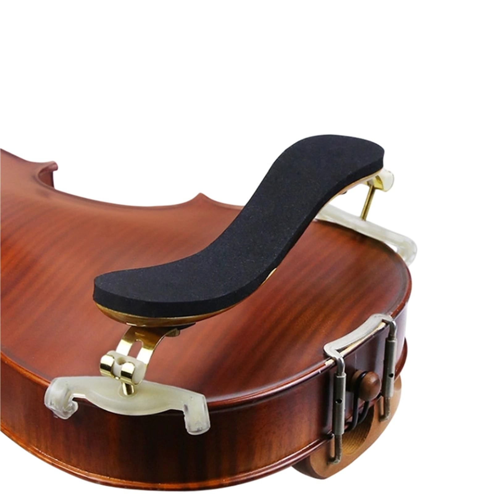 Spallacci in acero 3/4/4 con spugna ispessita misura regolabile parti di violino | Poggiaspalla per violino(4/4 Wood Grain)