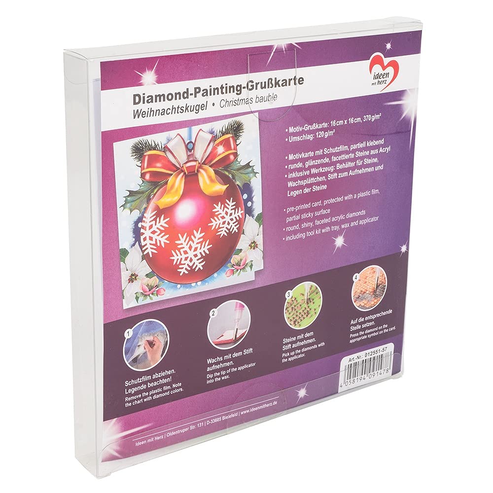 Ideen mit Herz Diamond painting wenskaart, 16 x cm, 370 g/m², inclusief