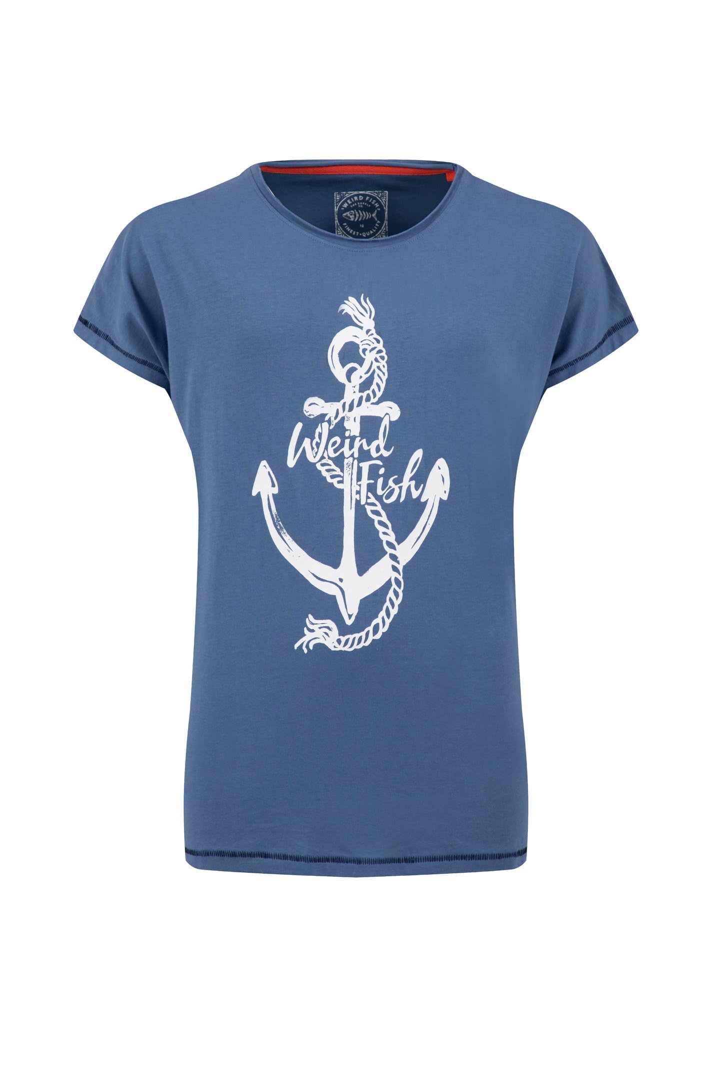 Weird Fish Women's Faded Blue Marina Front Print Graphic T-Shirt Size 8