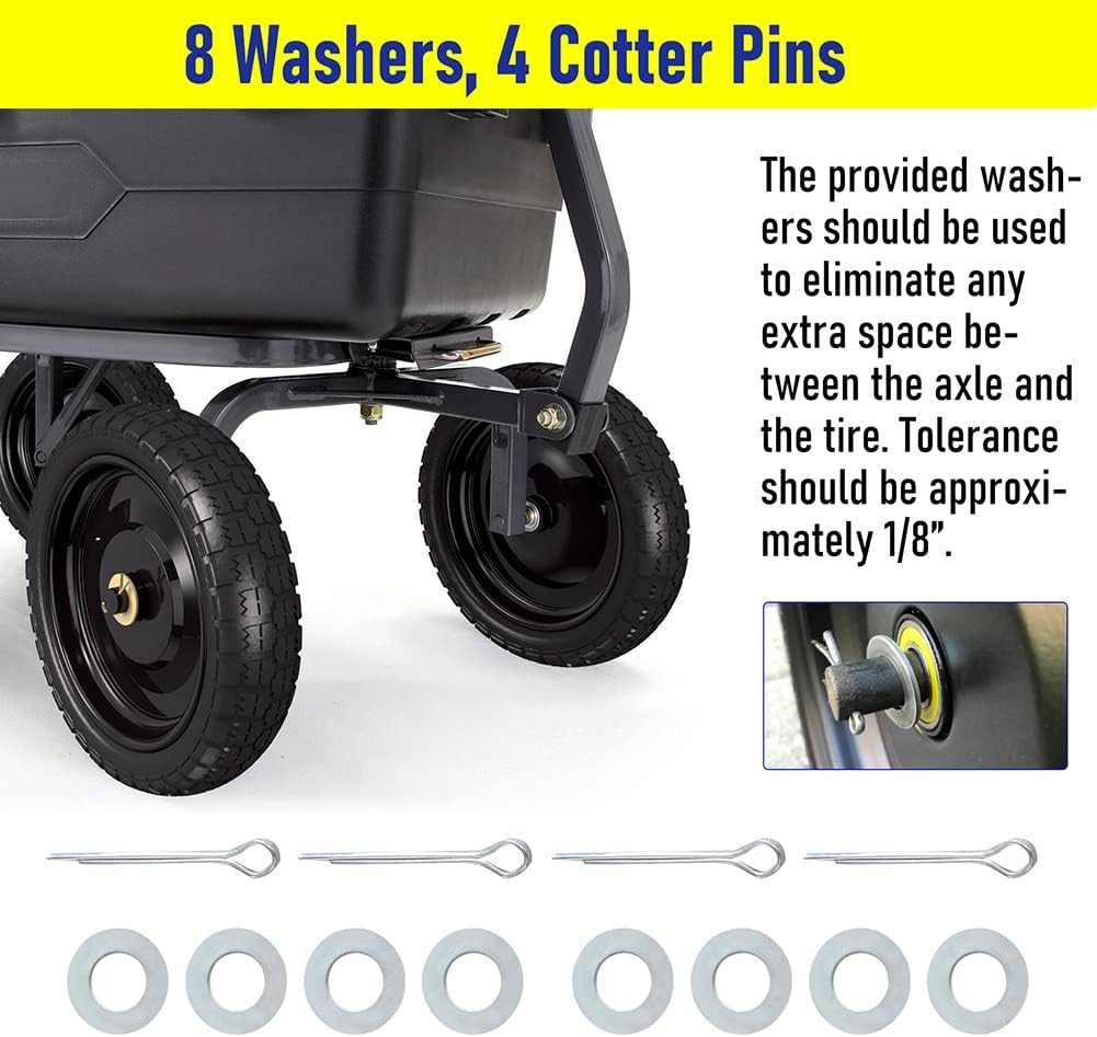 Buy LotFancy 2 Pack 13” Flat Free Tire for Gorilla Cart, 3/4” Axle, 2.