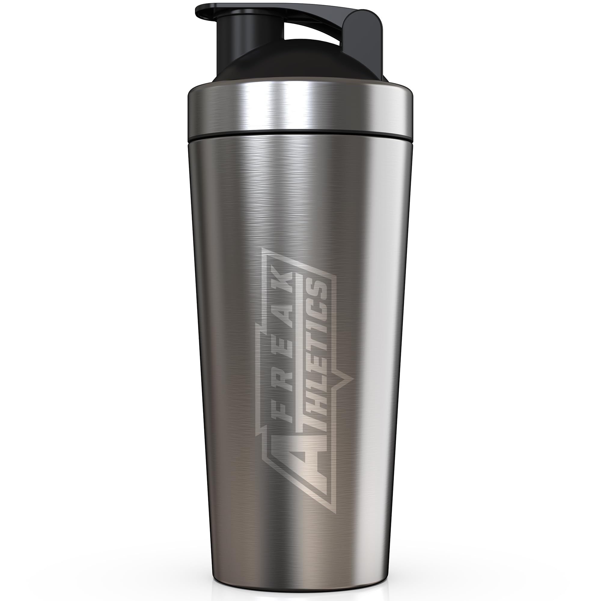 Freak Athletics Protein Shaker Bottle | 700ml BPA Free Stainless Steel Protein Shaker With Wire Mixing Ball | Leak Proof Design Flip-Top Lid | Insulated Lightweight with Easy Grip Supplement Mixer