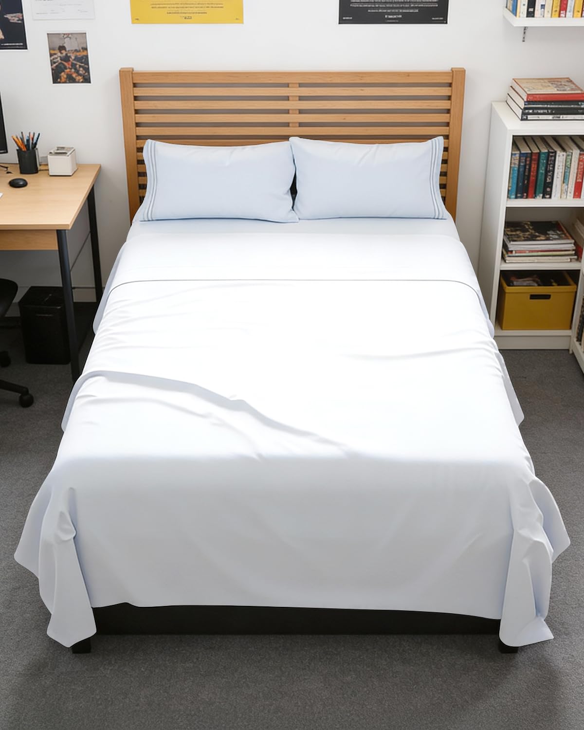 Full XL Sheets - 4 Piece Full XL Sheet Set - Breathable & Cooling - White | Hotel Luxury Bedding for Women & Men with Deep Pockets, Ultra-Soft, Comfy, Easy-Fit, Wrinkle Free & Fade Resistant, Oeko-Tex 01 - White Full XL