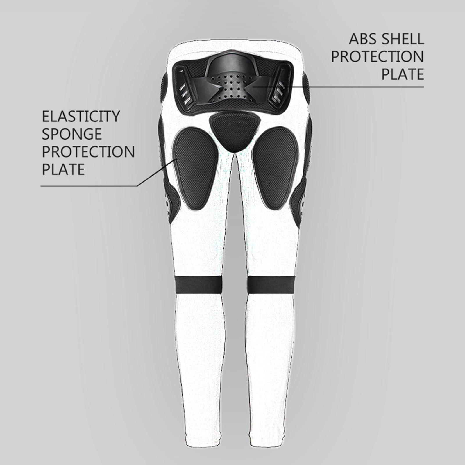ARMAAN Pantalon de Moto pour Adulte et Jeune Protection antichute pour Moto Hanches Cuisses Genoux équipement de Protection pour Le Cyclisme Le VTT et Les Courses de Motocross en Plein air,Black-3XL