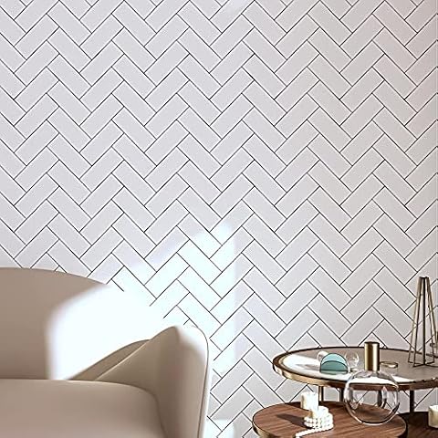 Geometric Peel and Stick Wallpaper Modern Black and White Wallpaper for Walls Self Adhesive Waterproof Removable Wallpaper Stripe Decorative for Cabinets Bathroom 17.7''x236'' Geometric Contact Paper Cover