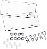 BLVD-LPF OBEY YOUR LUXURY Unbreakable Clear License Plate Covers, 2 Pack - Fits US Plates, UV Protected Shields with Screws