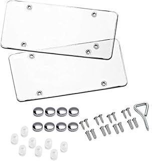 BLVD-LPF OBEY YOUR LUXURY Unbreakable Clear License Plate Covers, 2 Pack - Fits US Plates, UV Protected Shields with Screws