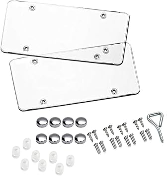 BLVD-LPF OBEY YOUR LUXURY Car License Plates Shields 2 Pack Clear Flat Design Novelty Plate Covers to Fit Any Standard US Plates, Unbreakable Frame Covers to Protect Front, Back, Screws Included