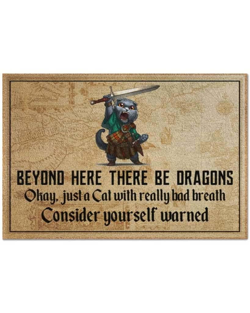Paillasson extérieur chat et dragons, l'idée cadeau créative pour une crémaillère originale