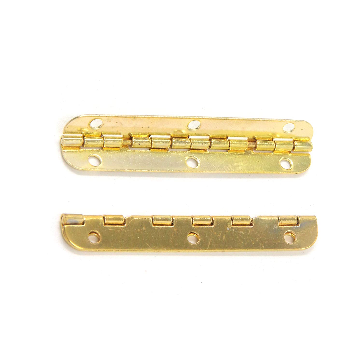 Geesatis 30 pcs Piano Humidor Hinge Box Gift Jewelry Flat Hinge Antique Hinge Cabinet Door Hinge with Mounting Screws, Gold, 90 Degree Stop, 2.6 x 0.35 inch / 66 x 9 mm 1