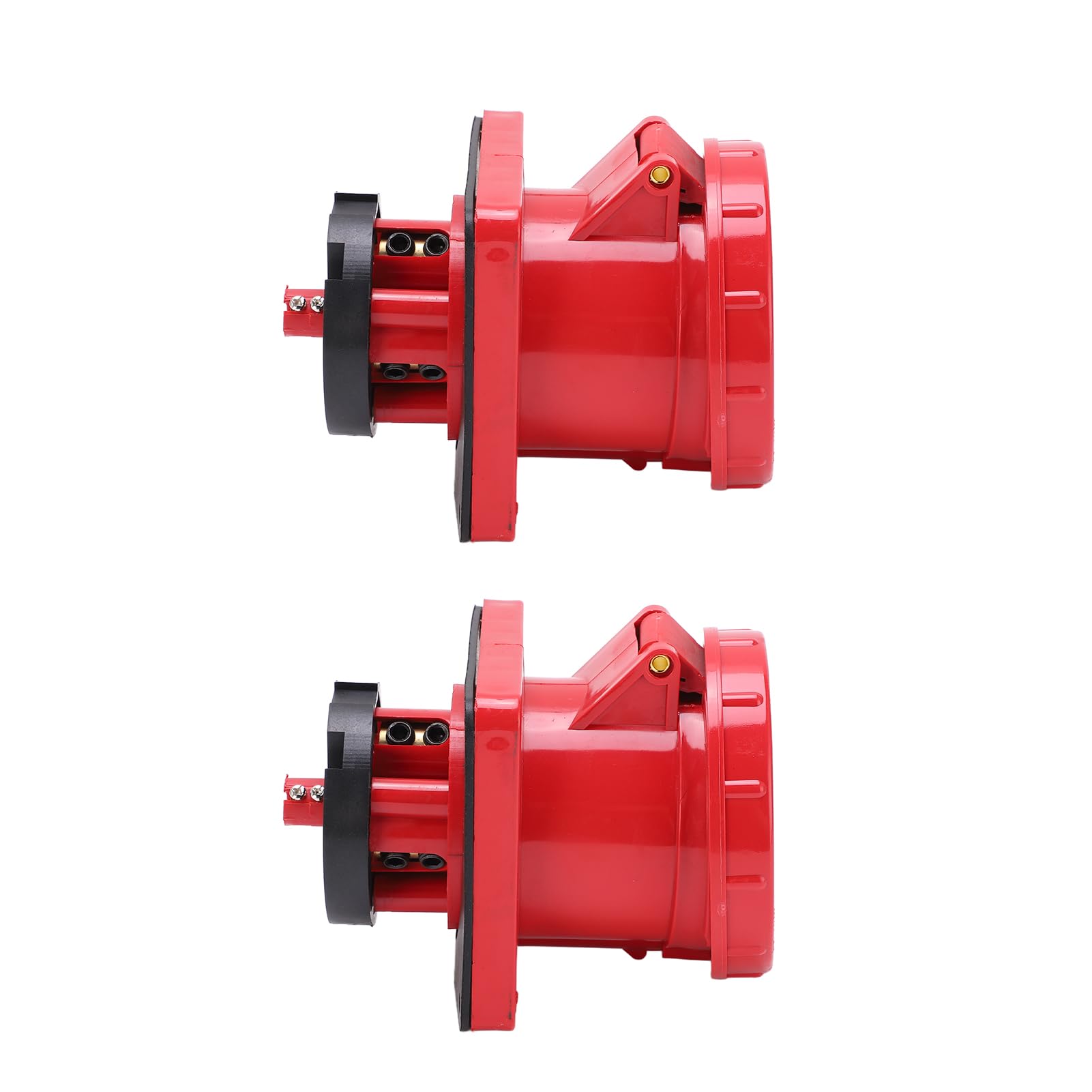2 Uds Enchufes Rectos Industriales 125A Trifásicos IP67 Montaje Empotrado 380415V para Aplicaciones Versátiles (3P+E)
