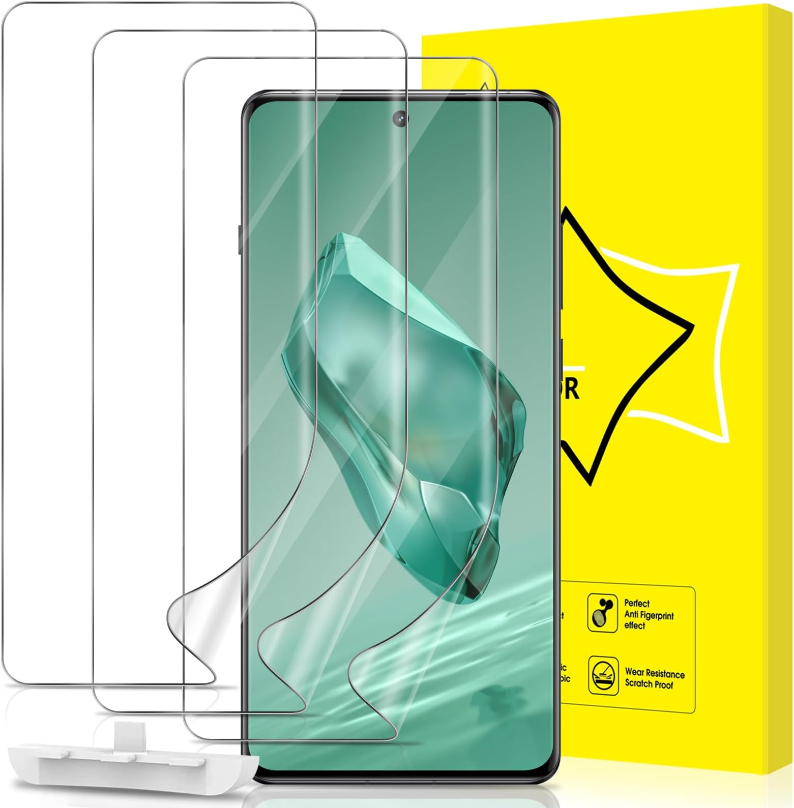 GiiYoon 3 PACK Screen Protector for Oneplus 12 Flexible TPU Film [Support Fingerprint Touch] [HD Full Coverage] [Easy Installation] [Scratch Resistant]