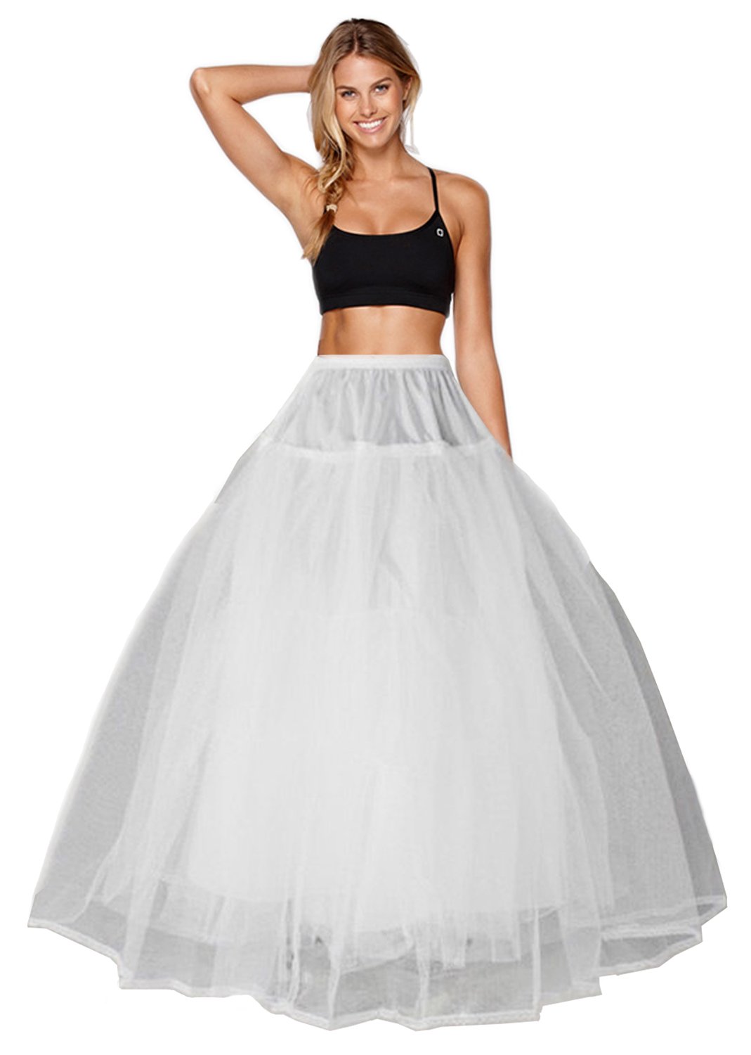 Petticoat Wedding Hoopless Skirt Wedding Crinoline Hoop Underskirt Shaping Full Slips a line Petticoat for Wedding Dress Wedding Petticoat Prom Dress White Petticoat (Hoopless, White)