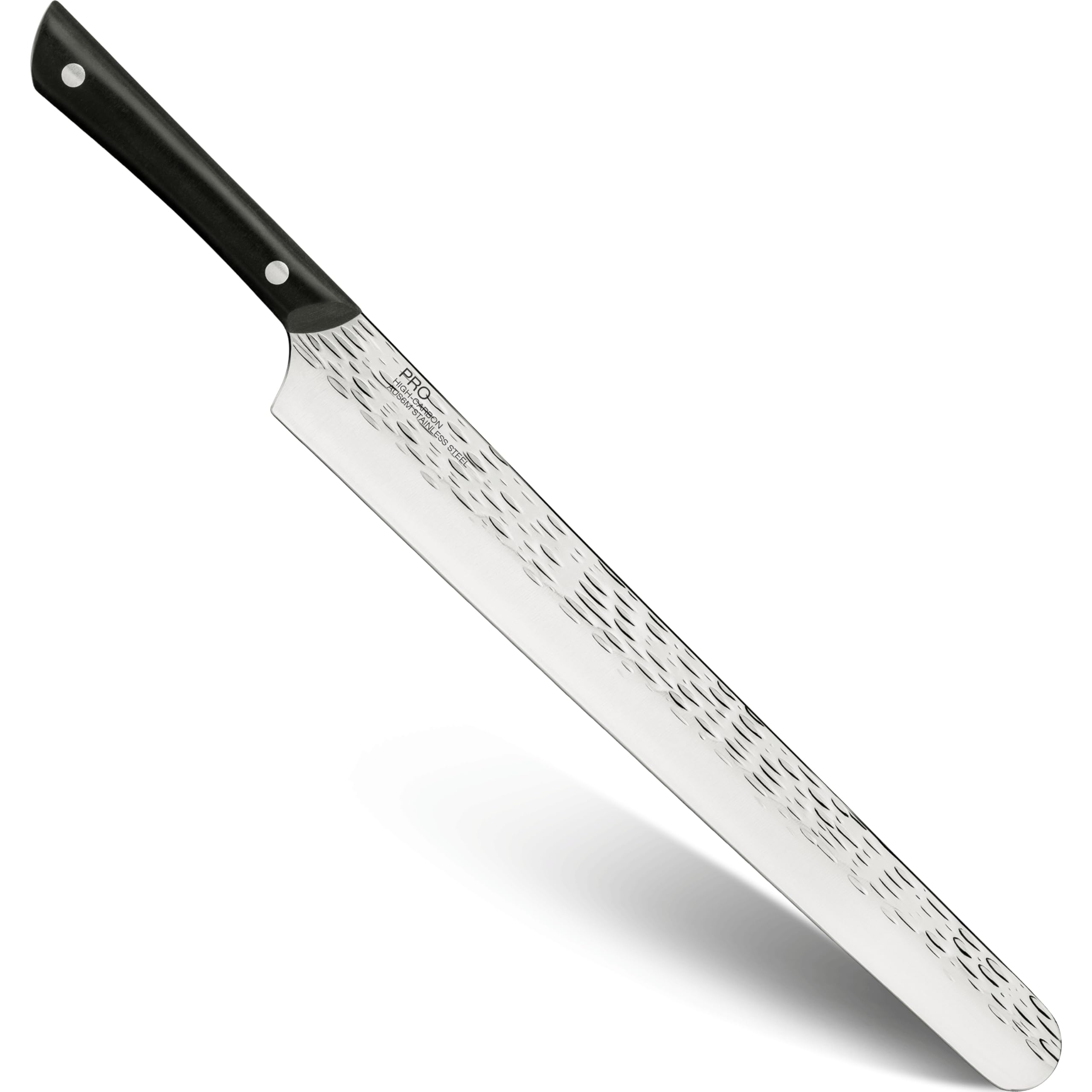 PRO 12" Brisket Knife, Hand Sharpened Meat Carving Knife, Japanese AUS6M Stainless Steel Blade, Full-Tang POM Handle, NSF Certified, Slicing Tool for Professional and Home Chefs