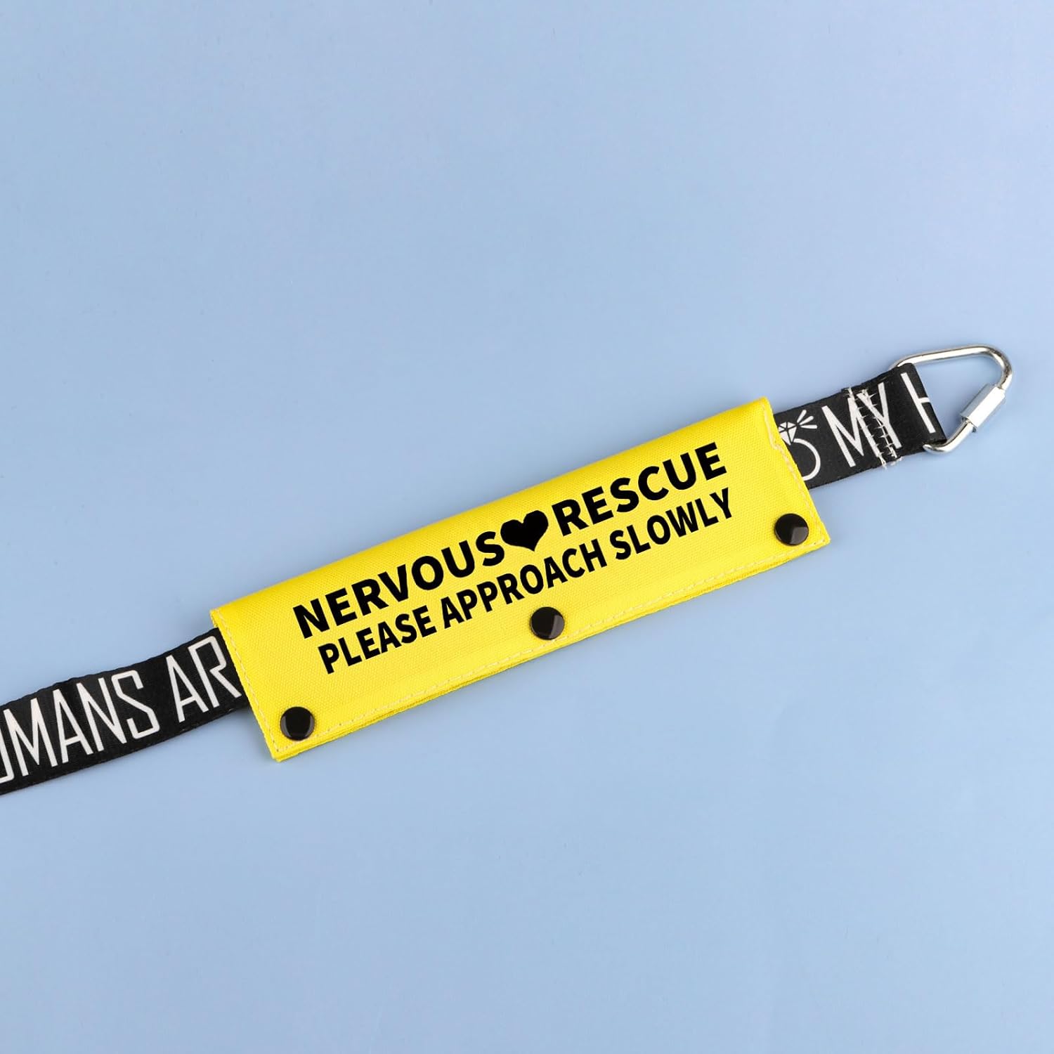 Funny Dog Leash Sleeve Nervous Rescue Please Approach Slowly Dog Leash Wrap Wrap Alert Hanging Id Patch Tag (Approach Slowly-YE Sleeve) 4 617JJzLgekL. AC SL1500