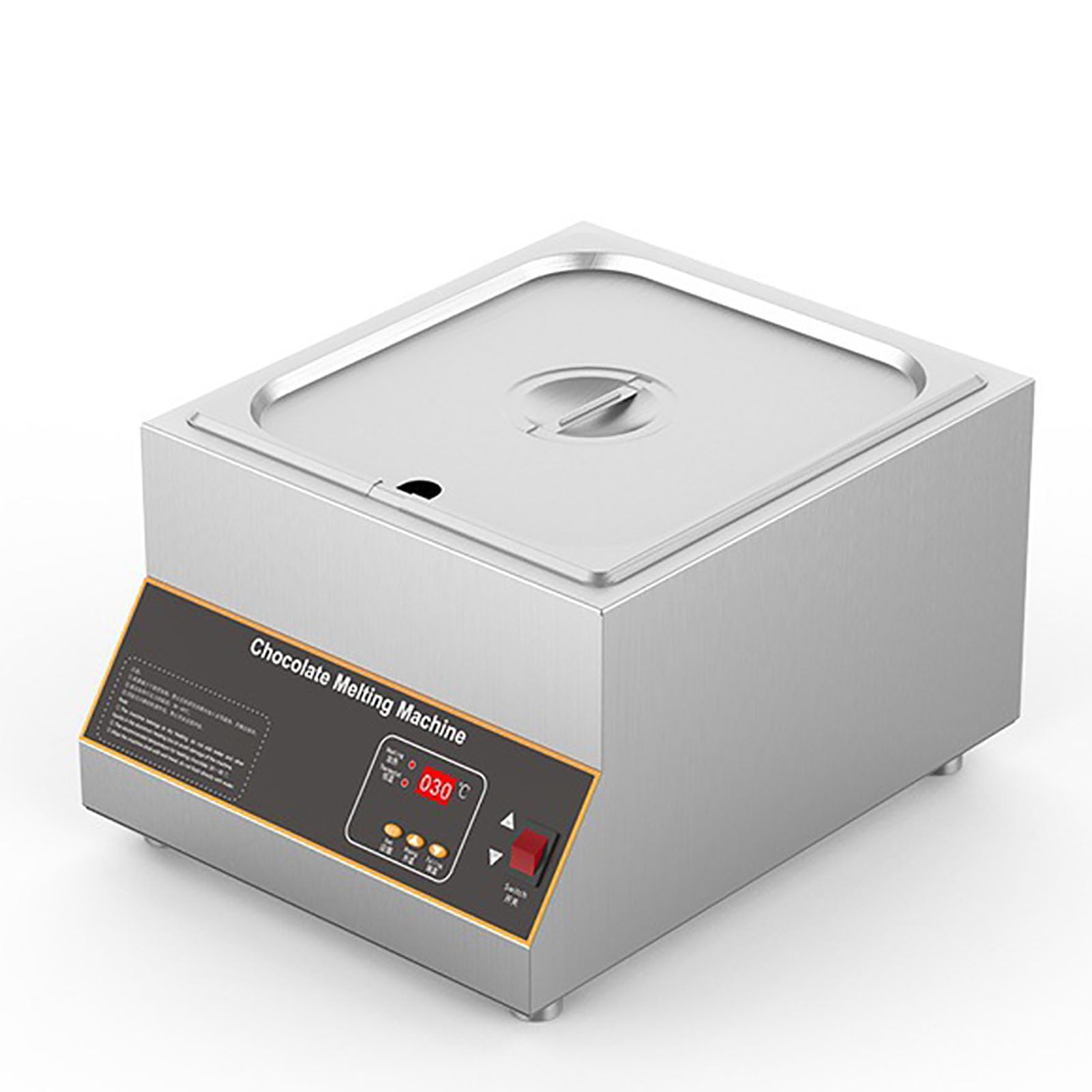 Tempéreuse à Chocolat, Machine à Fondre Le Chocolat Commerciale de 12 kg, contrôle de la température de 0 à 85 °C, 1 cuve,1 Pots