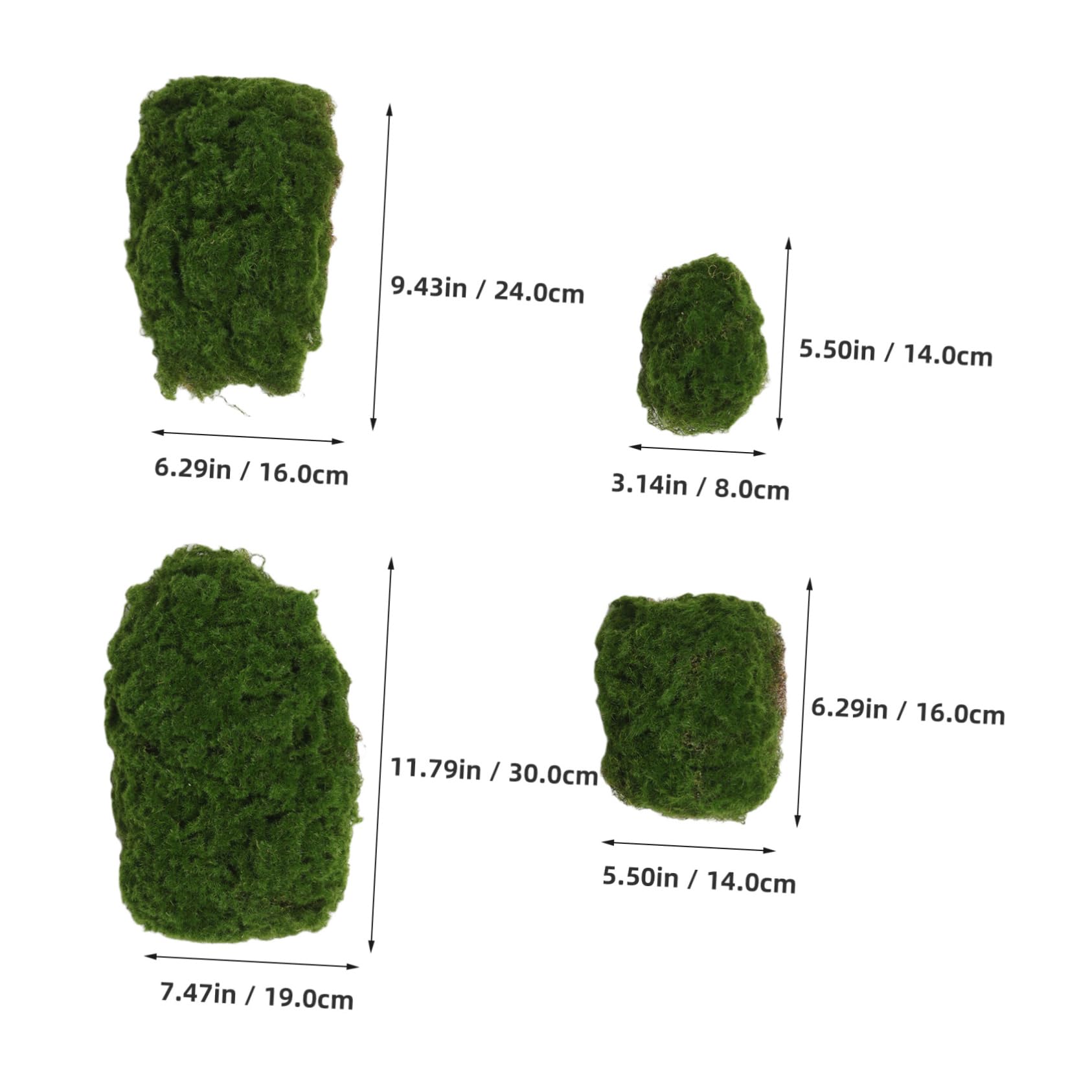 GOOHOCHY Artificial Moss Stones for Home Wedding Decorations 4pcs Decorative Faux Moss for Planters Greenery Decor Artificial Grass Plants