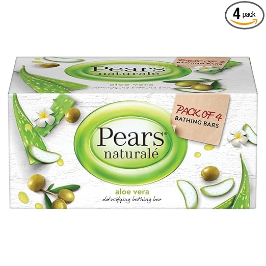 Pears Naturalé Detoxifying Soap Bar, Aloe Vera, 125g (Pack of 4) at Rs. 181