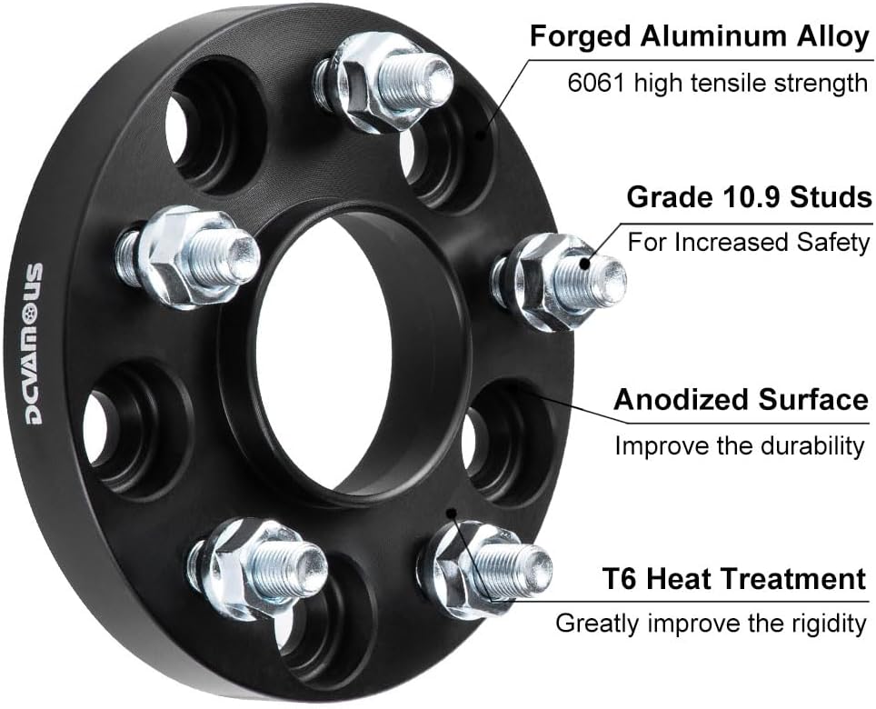 DCVAMOUS 4PC Hubcentric 5x120 Wheel Spacers 20MM 14x1.5 Studs 66.9 Bore Compatible with Chevy Cadi-llac 5 Lug for 10-24 Camaro | 20-24 Corvette | 14-20 Impala | 13-16 Malibu | 10-17 Equinox |CTS XTS