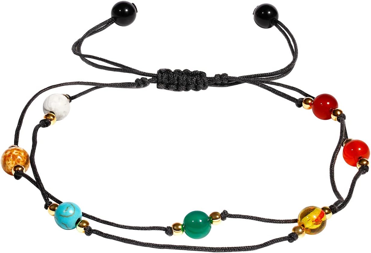 Layered Chakra Charkas Crystals Ankle Bracelets for Women Reiki Stone Agate Beach Foot Balance Meditation Crystals