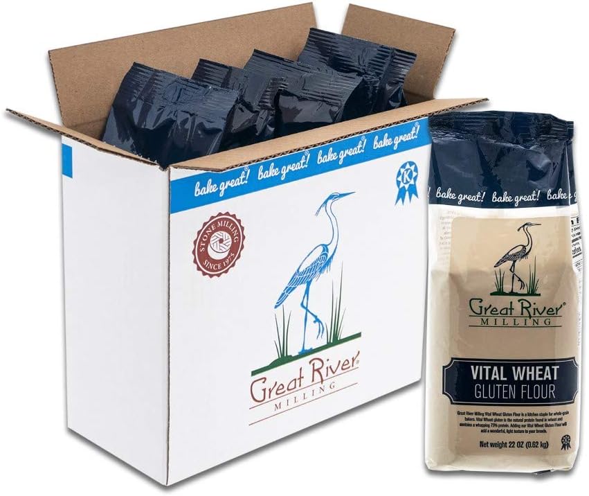 Great River Milling, Vital Wheat Gluten Flour, Non-Organic, 22 Ounces (Pack of 4)