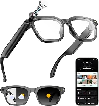 AI Smart Glasses with Camera,8MP HD Camera Glasses for Men and Women,Recording Glasses with AI Assistant,Object Recognition,Open-Ear Audio & Real-Time Translation,for Travel,Sports, Outdoor Use