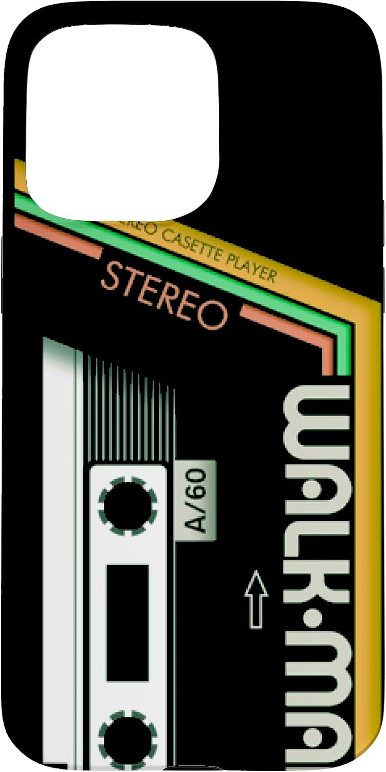 Vintage Walkman Retro 80s 90s Music Cassette Case for iPhone 15 Pro Max