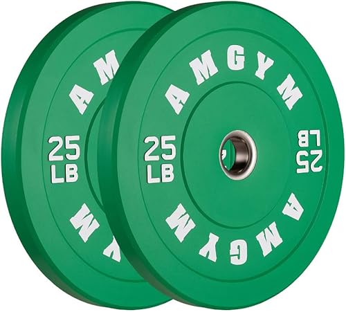 Miniatura 37 de Discos de peso olímpicos de 2 pulgadas y caucho para barras, discos para gimnasio en casa, entrenamiento de fuerza y levantamiento de pesas, 10 a