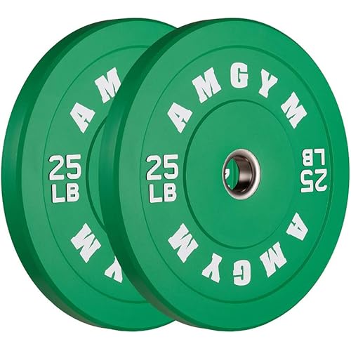 2 Inch Bumper Plates，10-500lbs，Barbell Rubber Olympic Weight Plates Set for Home Gym, Strength Training & Weight Lifting, Multiple Options Colors