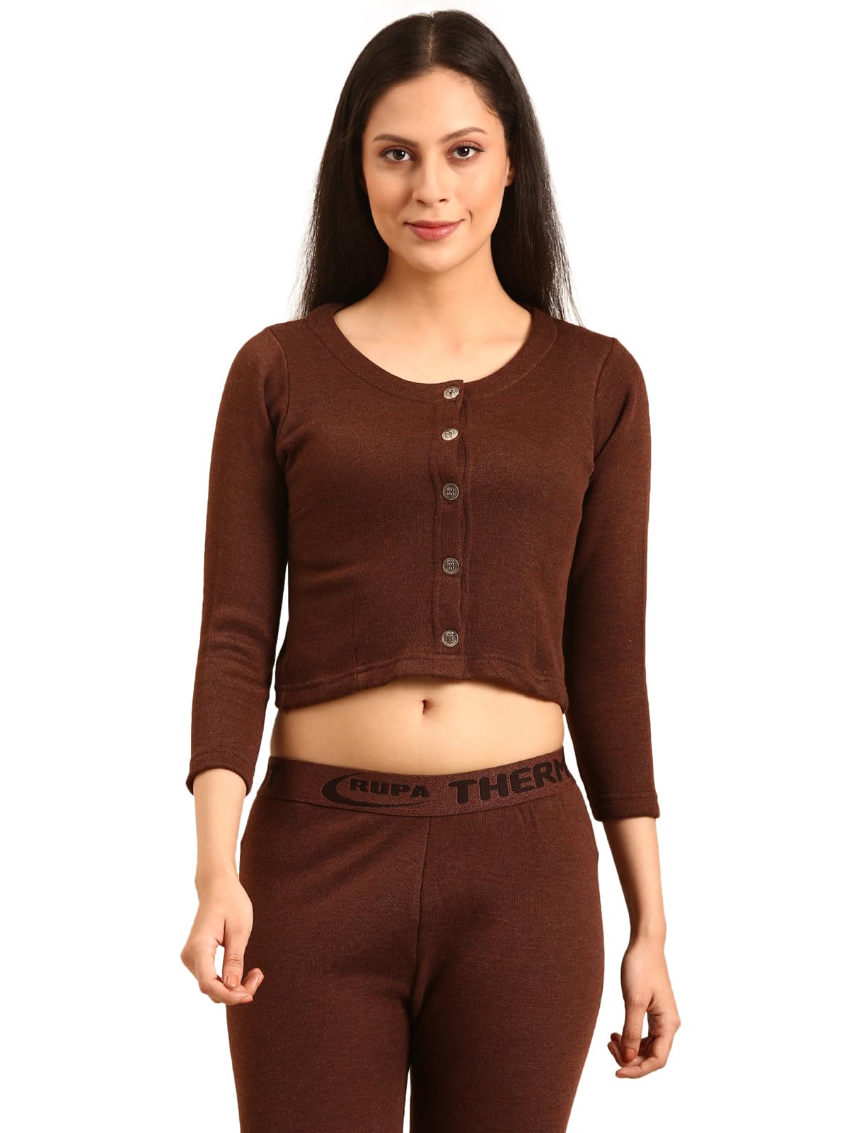 Thermocot Women's Plain/Solid Synthetic Thermal Top