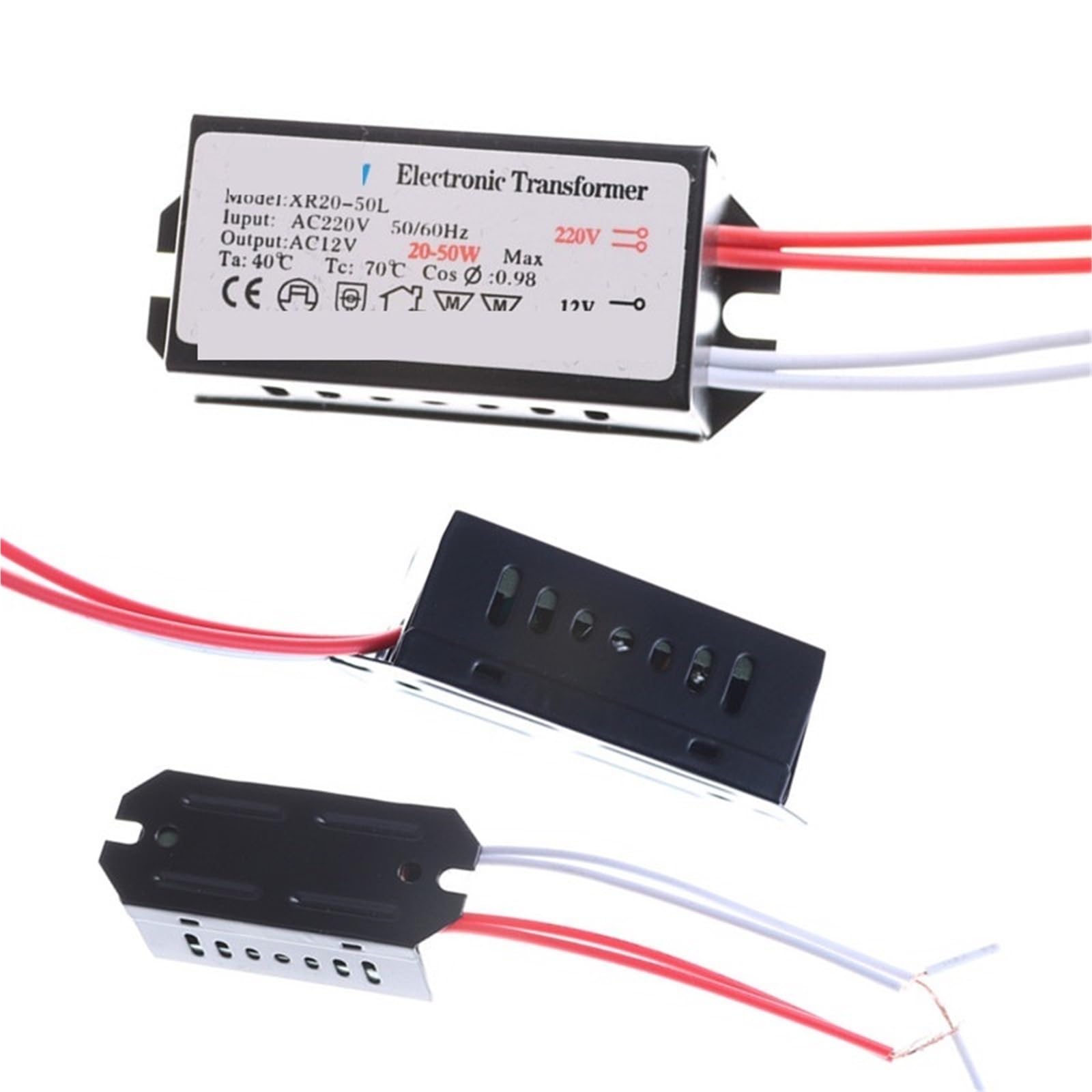 1 PC AC 220V a 12V 20-50W Trasformatore di illuminazione a LED Lampada alogena Trasformatore elettronico Driver Alimentatore