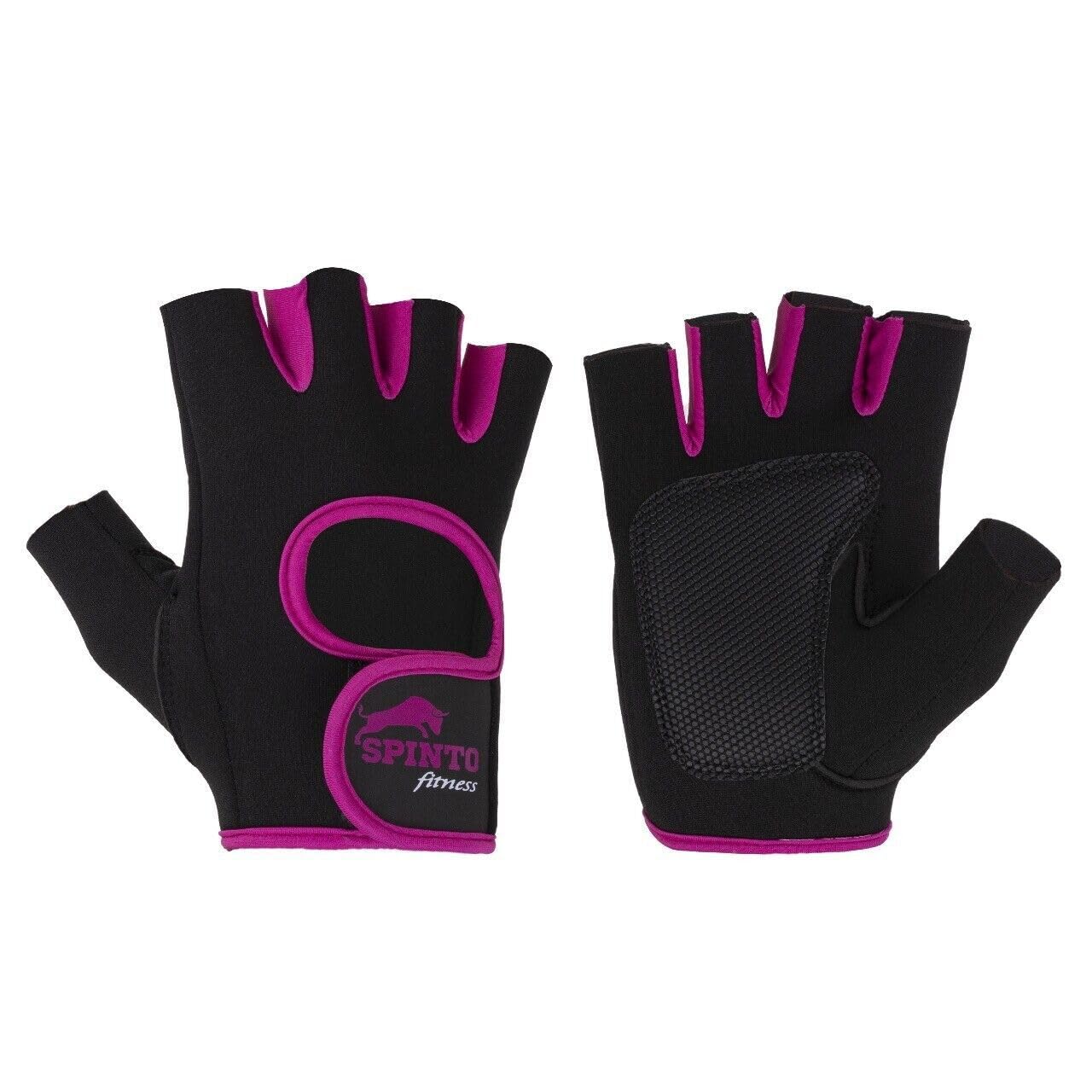 Spinto Fitness Women's Workout Glove, Medium, Black and Pink, M